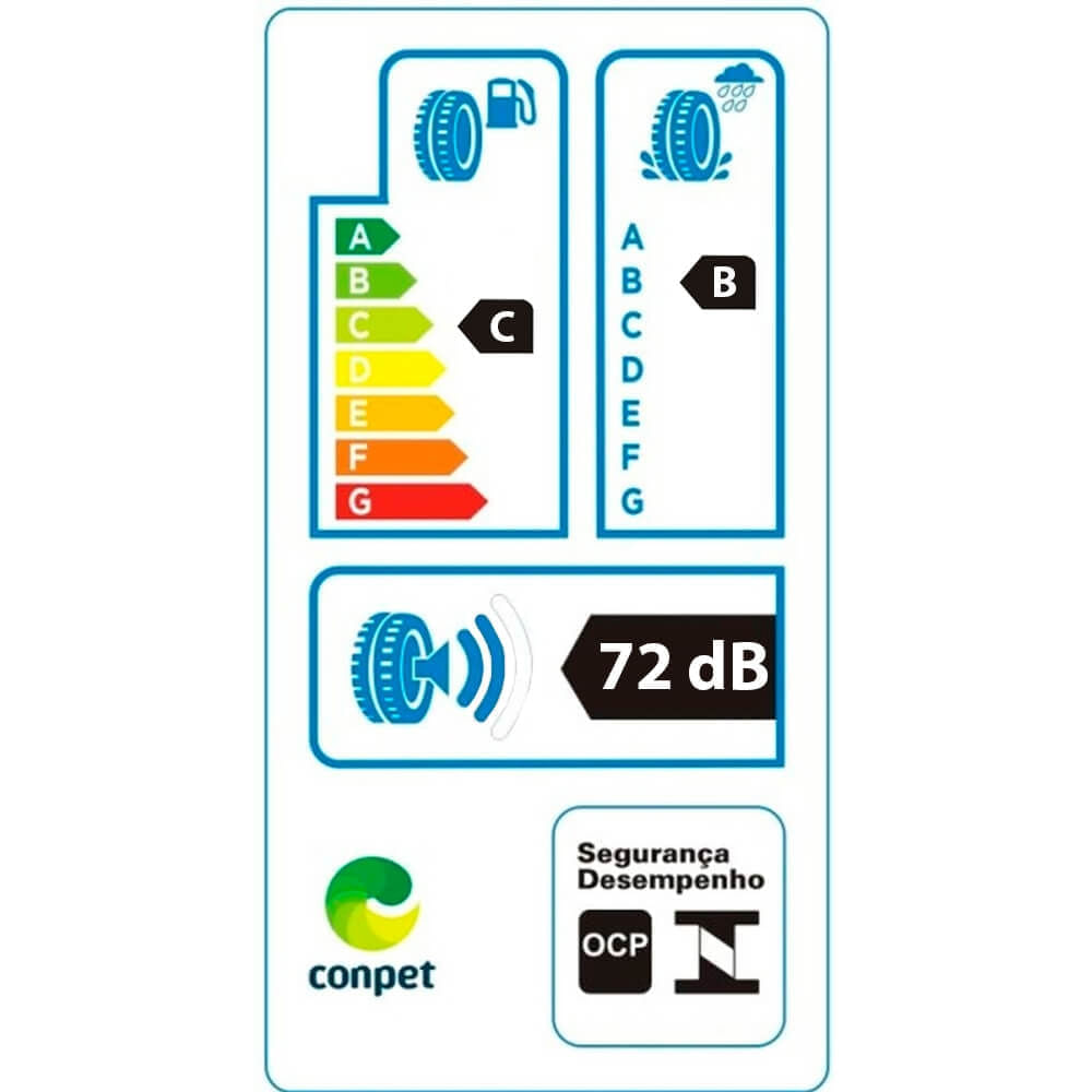 Etiqueta de eficiência energética do pneu Goodride SA37 com classificações de resistência, frenagem e ruído