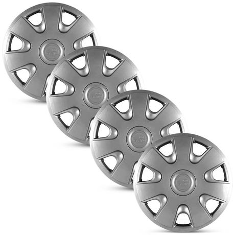 Jogo 4 Calota Modelo Original Volkswagen Fox Prata Aro 14 Grid