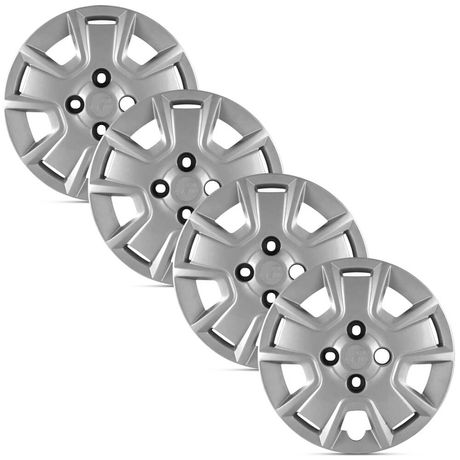 Jogo 4 Calota Modelo Original Ford Ka Prata Aro 14 Grid