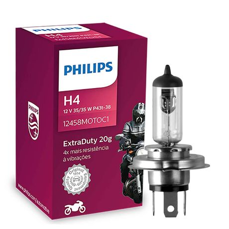Lâmpada Philips Moto Extraduty 35W 12V  P43t-38 H4 Farol
