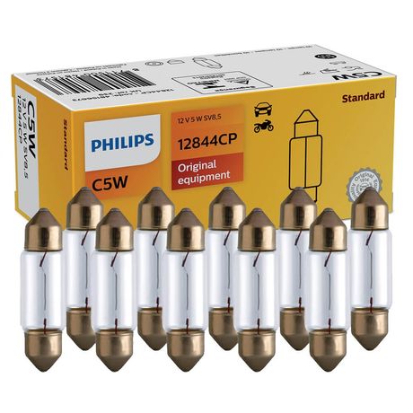 Kit 10 Lâmpada Philips Torpedo C5W10,5x43 5W 12v 43mm SV8,5 Acessório - Padrão
