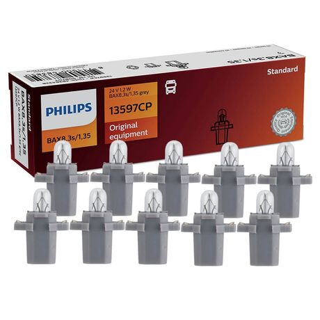 Kit 10 Lâmpada Philips Sinalização 1,2W 24V BAX8,3s/1,35 grey Painel