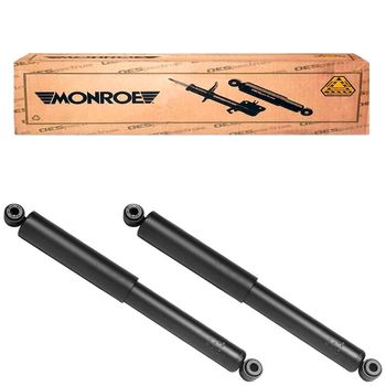 Amortecedores dianteiros Monroe para Kombi 82 a 96, compatíveis com motorista e passageiro, na cor preta.