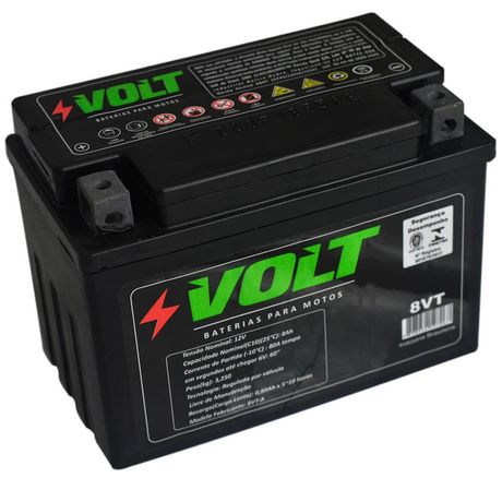 Bateria Moto Volt 8VT Selada 8 Amperes 12v