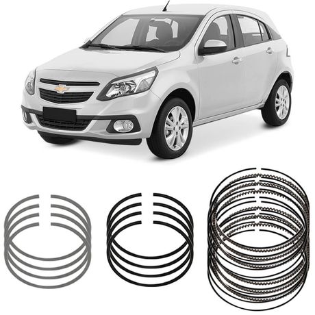 Jogo Anel Segmento STD Chevrolet Agile  1.4 8V 2010 a 2014 Metal Leve
