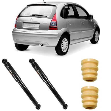 2 Amortecedor Citroen C3 2003 a 2012 Traseiro Cofap e Kit