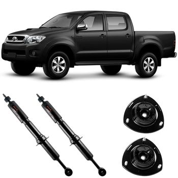Amortecedores-dianteiros-Cofap-para-Toyota-Hilux-2005-a-2015-com-kit-de-montagem-mostrando-componentes-e-veiculo-