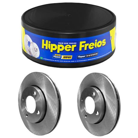 Par Disco Freio Aircross 1.6 2011 a 2018 Dianteiro Ventilado Hipper Freios