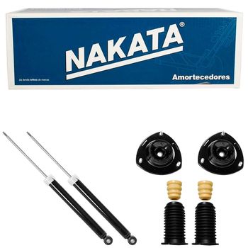 Amortecedores-traseiros-Nakata-e-kit-compativeis-com-Onix-Activ-2017-a-2018-destacados-ao-lado-de-veiculo-prata-
