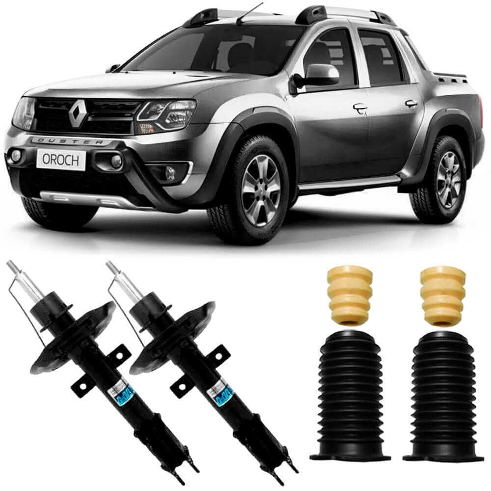 2 Amortecedor Duster Oroch 2016 a 2018 Traseiro Nakata e Kit - fortbras