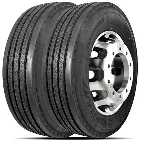 Kit 2 Pneu Jk Vikrant Aro 22.5 295/80r22.5 Vul1 152/148m 16pr Liso
