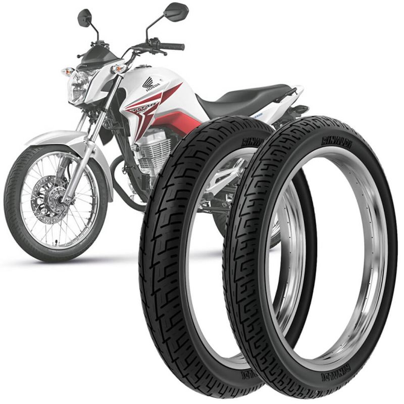 2 Pneu Moto Honda CG Titan 90/90-18 57p 2.75-18 42p BS32