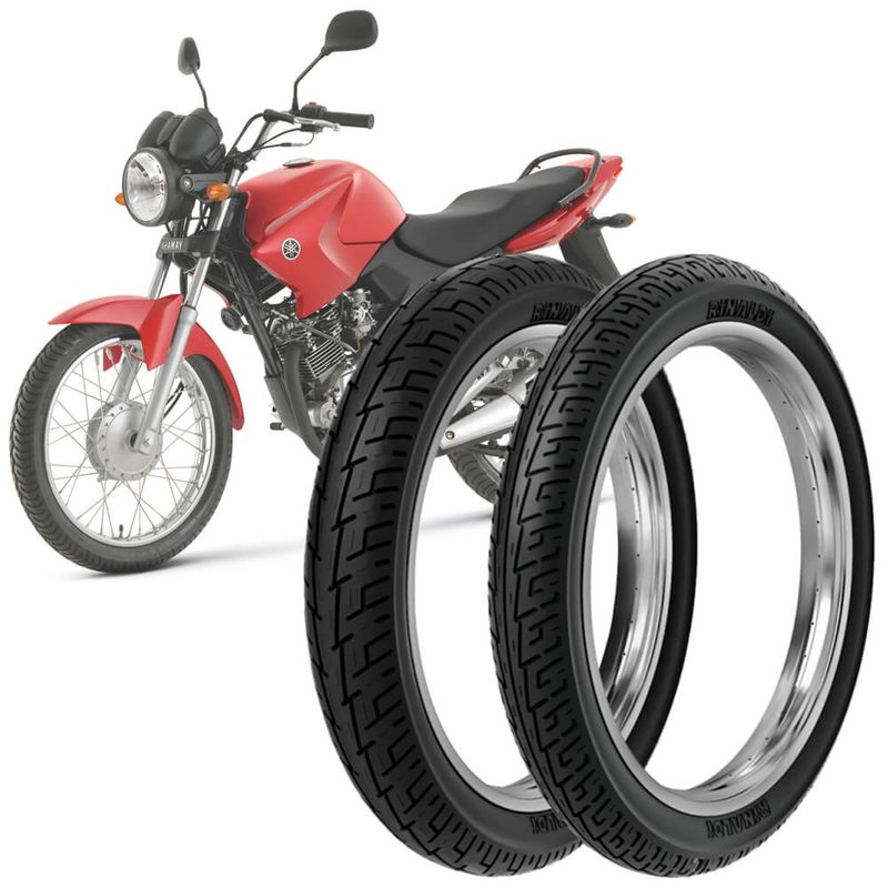 2 Pneu Moto Yamaha YBR Rinaldi 90/90-18 57p 2.75-18 42p BS32