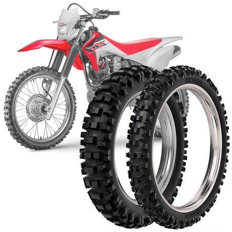 2 Pneu Moto Crf 230F Rinaldi 110/100-18 64m 90/90-21 54m Rmx 35