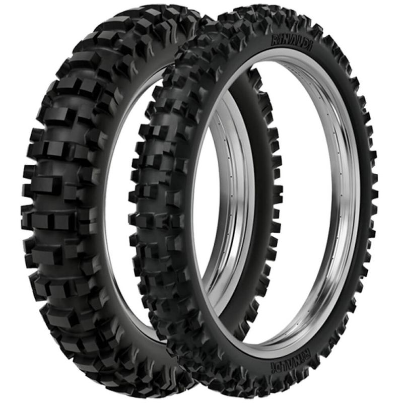 2 Pneu Moto Rinaldi 100/100-18 59m 80/100-21 51m Rmx 35 - fortbras