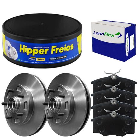 Kit Pastilha Disco Freio S10 4x2 97 a 2011 Dianteiro Ventilado Varga Lonaflex