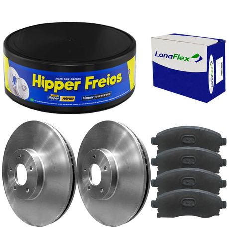 Kit Pastilha Disco Freio I30 2009 a 2012 Dianteira Ventilado Mando Lonaflex