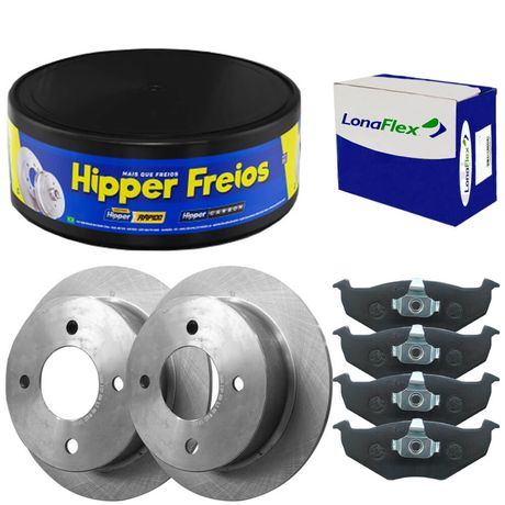 Kit Pastilha Disco Freio Parati 2008 a 2011 Dianteiro Sólido Teves Lonaflex