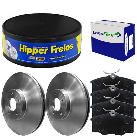 Kit Pastilha Disco Sprinter 2001 a 2006 Dianteira Ventilado Perrot Lonaflex