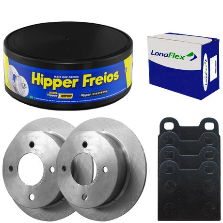 Kit Pastilha Disco Freio Saveiro 85 a 93 Dianteiro Sólido Teves Lonaflex