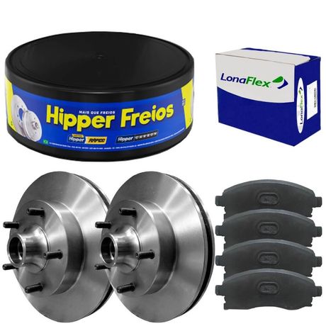 Kit Pastilha Disco Freio Ranger 4x2 98 a 2011 Dianteiro Ventilado Bendix Lonaflex