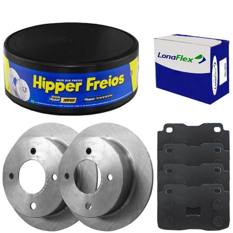 Kit Pastilha Disco Freio Voyage 94 a 95 Dianteiro Sólido Teves Lonaflex