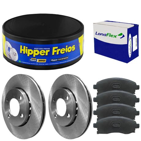 Kit Pastilha Disco Corsa 2002 a 2009 Dianteiro Ventilado Trw Lonaflex