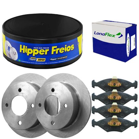 Kit Pastilha Disco Freio Ka 98 a 2009 Dianteiro Sólido Teves Lonaflex