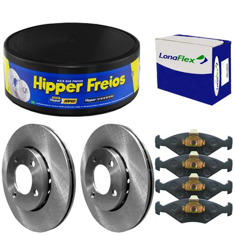 Kit Pastilha Disco Freio Volkswagen Saveiro 2014 a 2018 Dianteiro Ventilado Teves Lonaflex