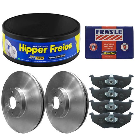 Kit Pastilha Disco Freio Parati 2008 a 2011 Dianteira Ventilado Teves Frasle