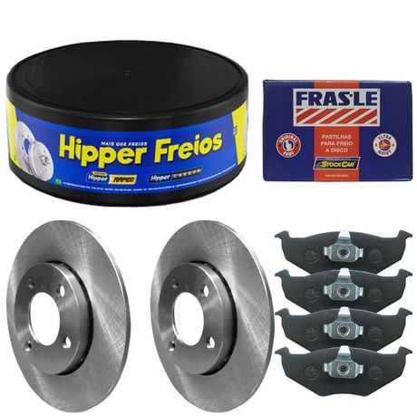 Kit Pastilha Disco Freio Voyage 2009 a 2011 Dianteira Ventilado Teves Frasle
