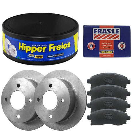 Kit Pastilha Disco Freio Honda Fit 2009 a 2013 Traseiro Sólido Akebono Frasle