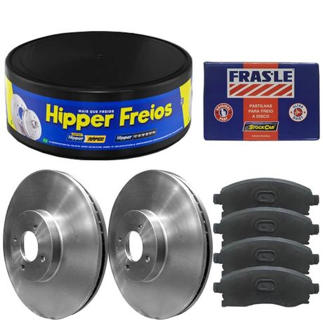 Kit Pastilha Disco Freio Kangoo 2000 a 2007 Dianteiro Ventilado Bendix Frasle