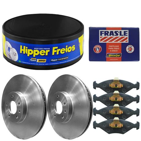 Kit Pastilha Disco Freio Fiesta Hatch 2009 a 2013 Dianteiro Ventilado Teves