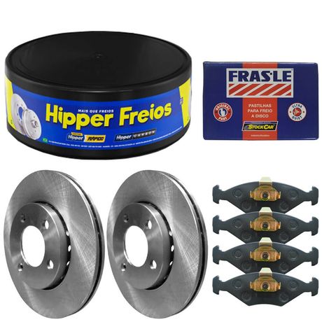 Kit Pastilha Disco Freio Courier 2009 a 2013 Dianteiro Ventilado Teves Frasle