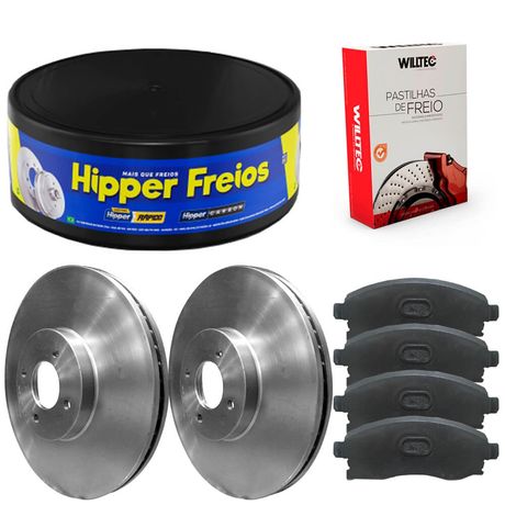 Kit Pastilha Disco Freio Versa 2012 a 2018 Dianteiro Ventilado Willtec