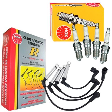 Kit Vela e Cabo Vela de Ignição Kombi 1.3 1.5 1.6 67 a 91 Ngk
