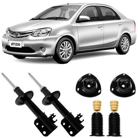 2 Amortecedor Toyota Etios 2013 a 2018 Dianteiro Monroe e Kits
