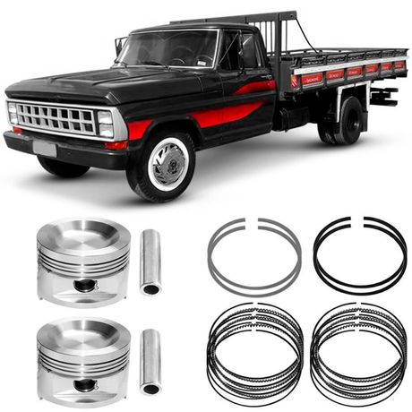 Kit Pistão Anéis Ford F4000 81 a 83 Metal Leve