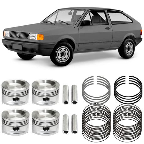 Kit Pistão Anel STD Volkswagen Gol 1.6 85 a 89 Gasolina Metal Leve