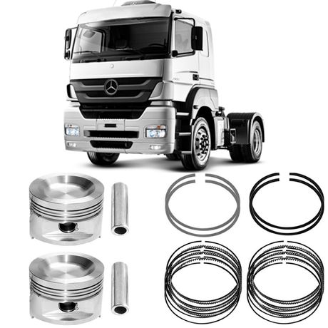 Kit Pistão Anéis Mercedes Benz Axor 2826 2006 a 2011 Metal Leve