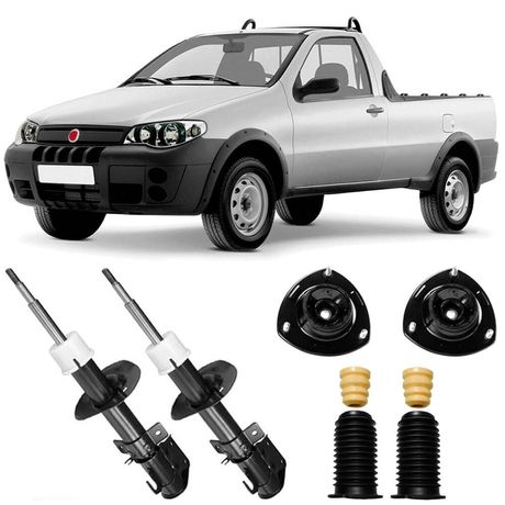 2 Amortecedor Fiat Strada 2008 a 2018 Dianteiro Motorista Passageiro Monroe e Kit