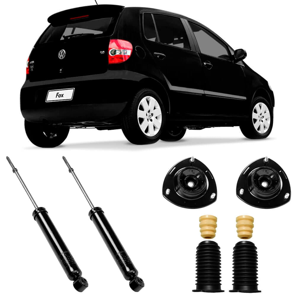 2 Amortecedor Volkswagen Fox 2004 a 2009 Traseiro Monroe e Kit - fortbras