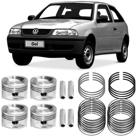 Kit Pistão Anel STD Volkswagen Gol G3 1.0 99 a 2001 Gasolina Metal Leve