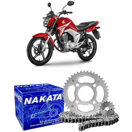 Kit Relação Transmissão Moto Honda CG 150 2004 a 2015 Nakata