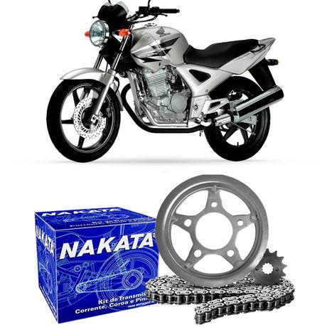 Kit Relação Transmissão Moto Honda Cbx 250 Twister 2001 a 2008 Nakata