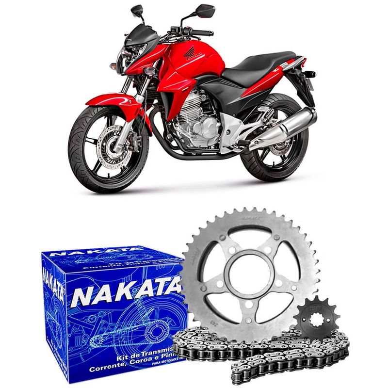 Kit Relação Transmissão Moto Honda CB 300R 2009 a 2015 Nakata