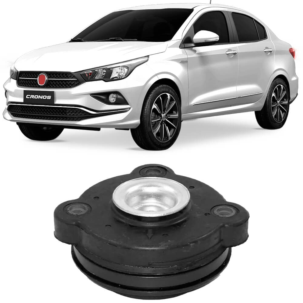 Fiat Cronos branco com coxim amortecedor