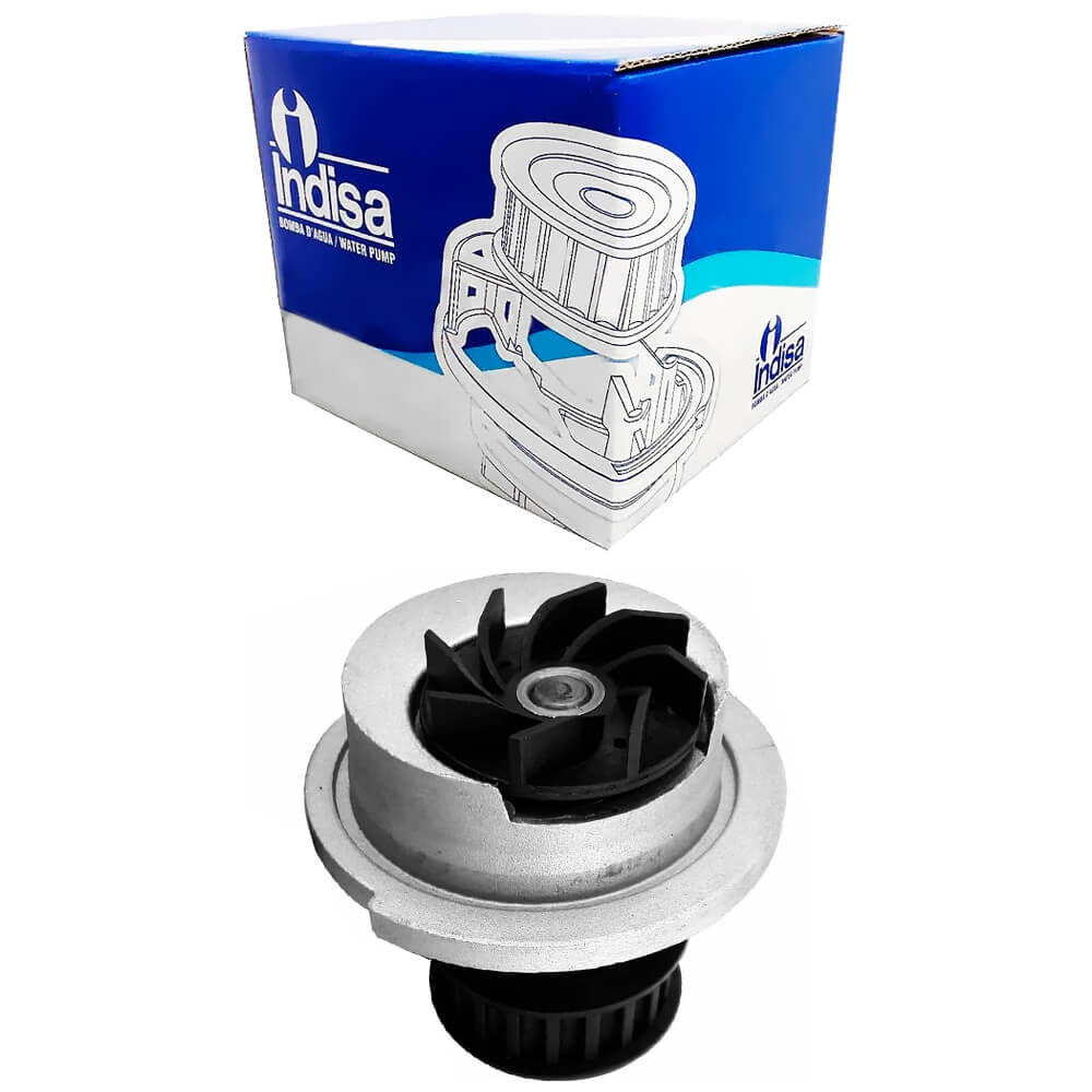 Bomba d'água Indisa para Chevrolet Meriva 1.4 anos 2009-2012, vista frontal com rotor visível