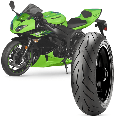 Pneu Moto Kawasaki Zx6 Pirelli Aro 17 180/55-17 73w Traseiro Diablo Rosso 3